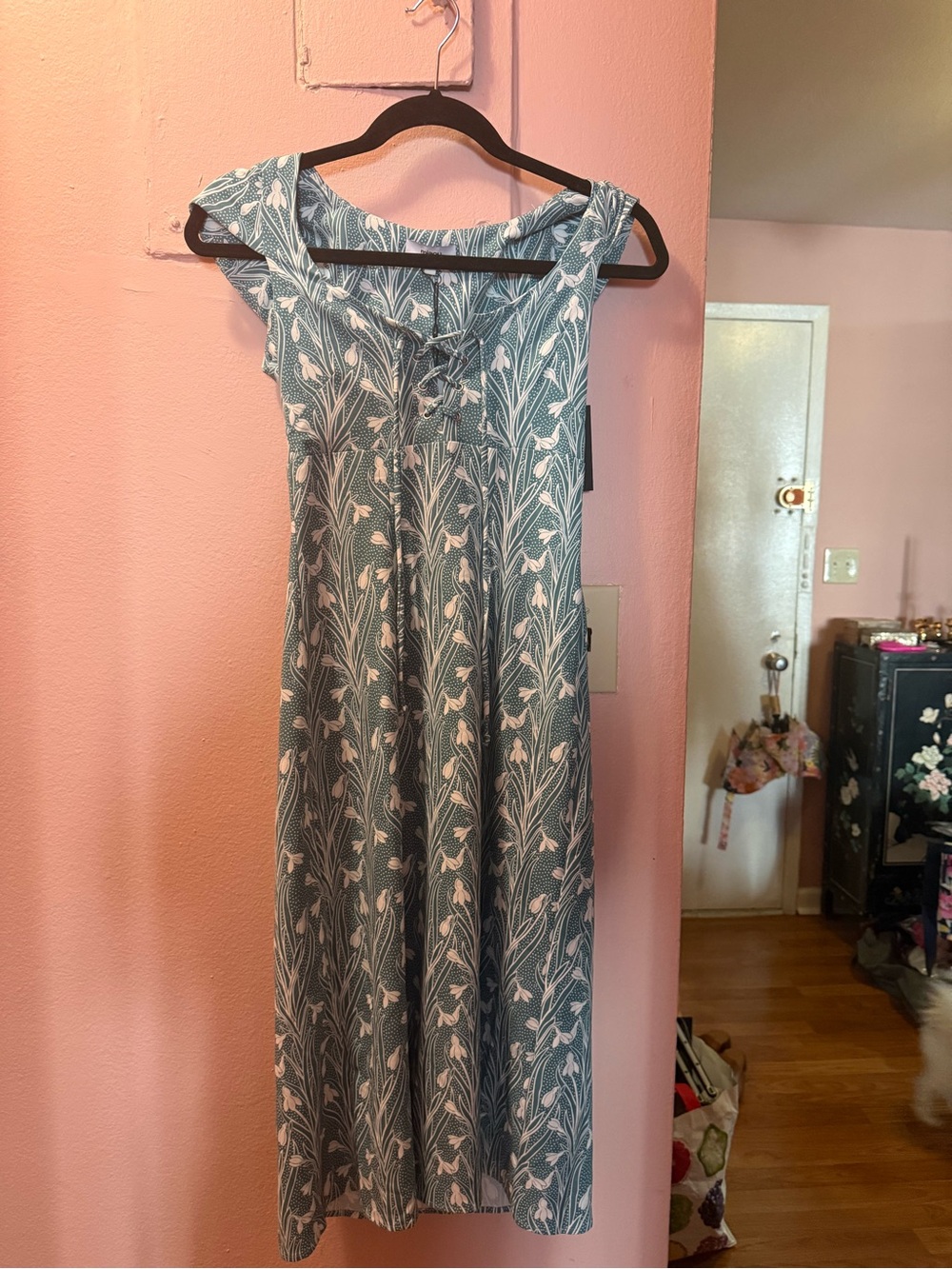 NWT MIAOU floral blue midi dress